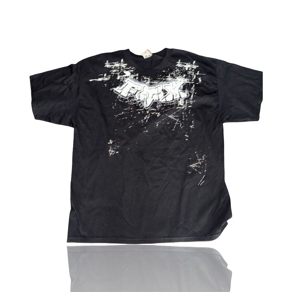 Fox Racing Vintage Y2K Motocross Graphic Tee Men's 2XL Black T-Shirt: GUC